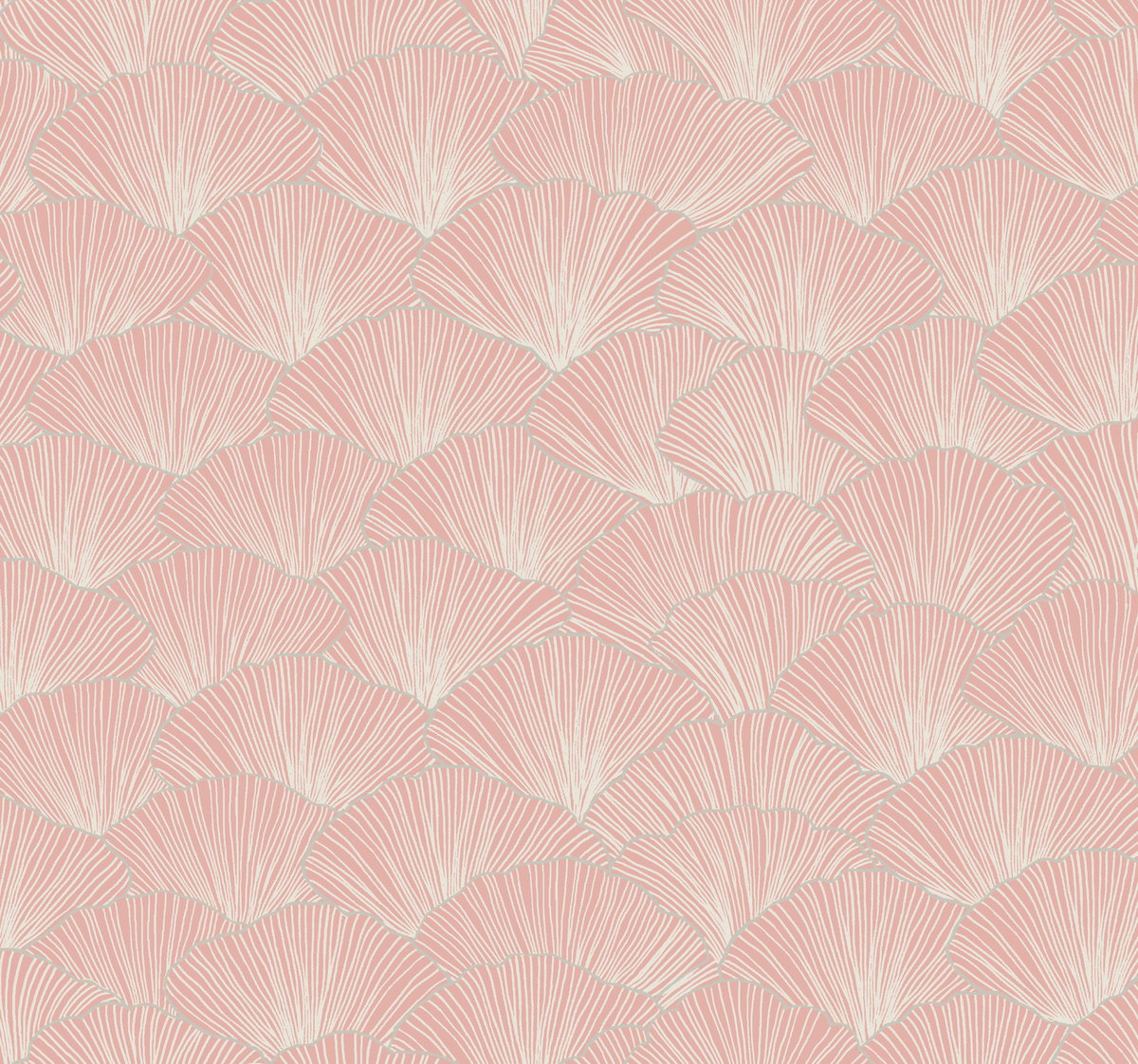 Luminous Gingko Coral Wallpaper, by York Wall, 27' length x 2'3" width x 0.02" depth