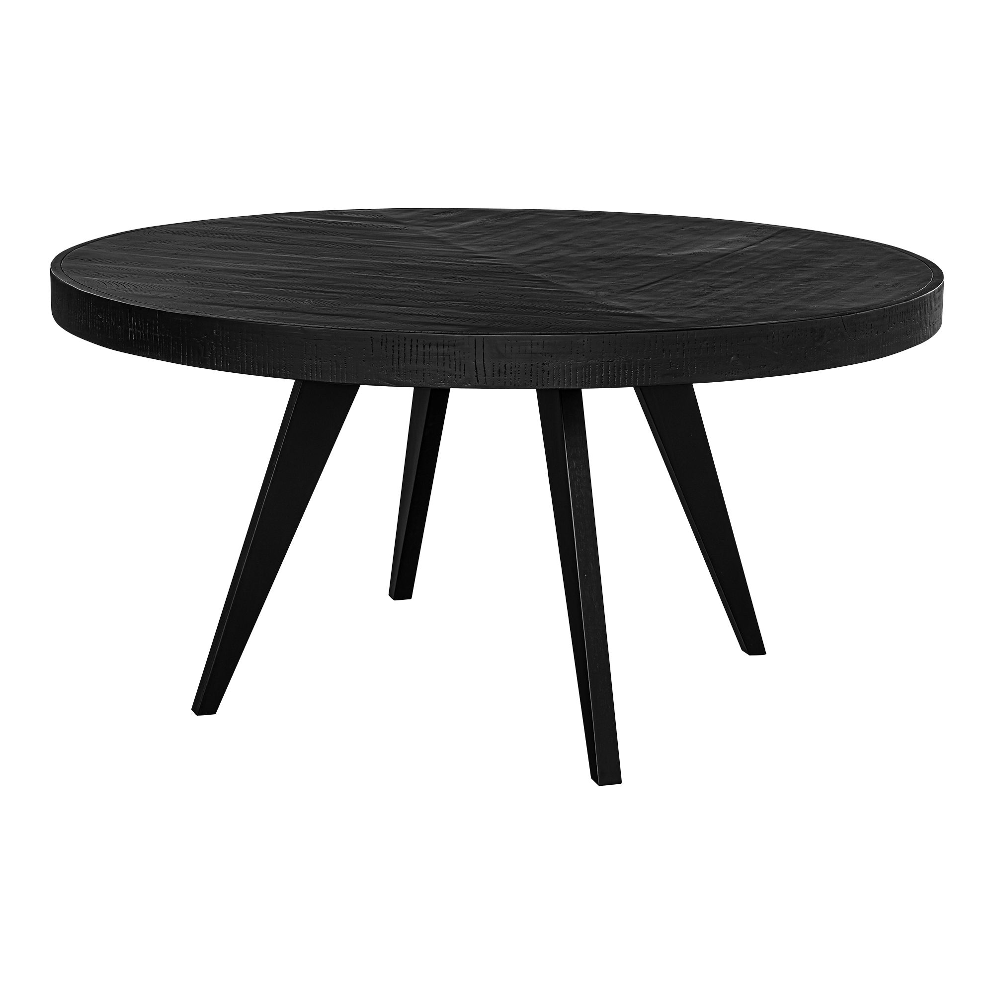 Parq 60 Inch Round Dining Table Black, by Moe's Home, 60" width x 30" height x 60" depth View 2