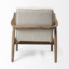 Ajax II Cream Fabric with Brown Wooden Frame Accent Chair, by Mercana, 27" length x 28" width x 30.5" height thumbnail 7