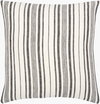 Linen Stripe Buttoned Accent Pillow, Decorative Pillow by Surya, 18" length x 18" width thumbnail