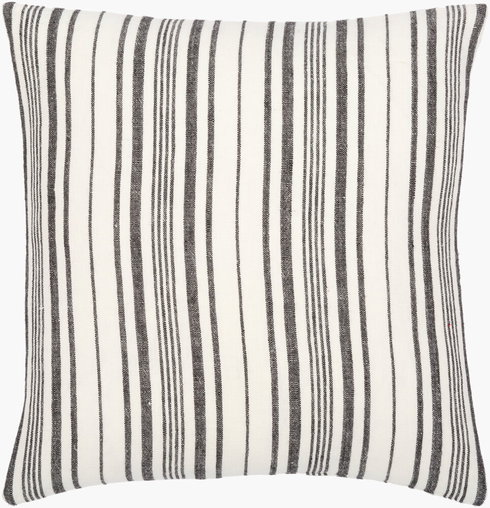 Linen Stripe Buttoned Accent Pillow