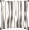 Linen Stripe Buttoned Lumbar Pillow Down, Decorative Pillow by Surya, 13" length x 20" width thumbnail