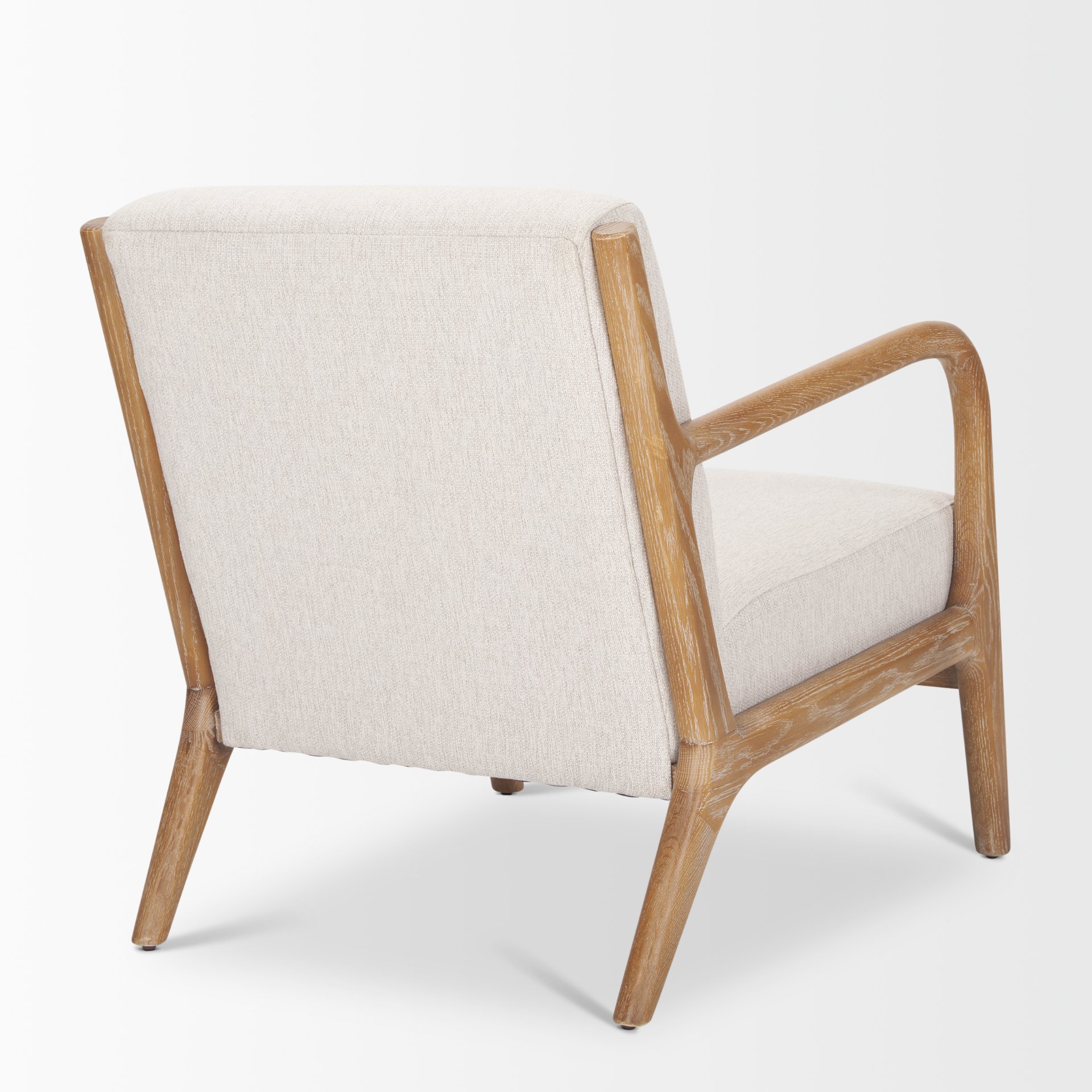Cashel Accent Chair with Medium Brown Wood and Beige Fabric large image 