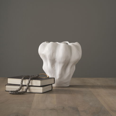 Vanna Sculptural Cream Glazed Ceramic Vase