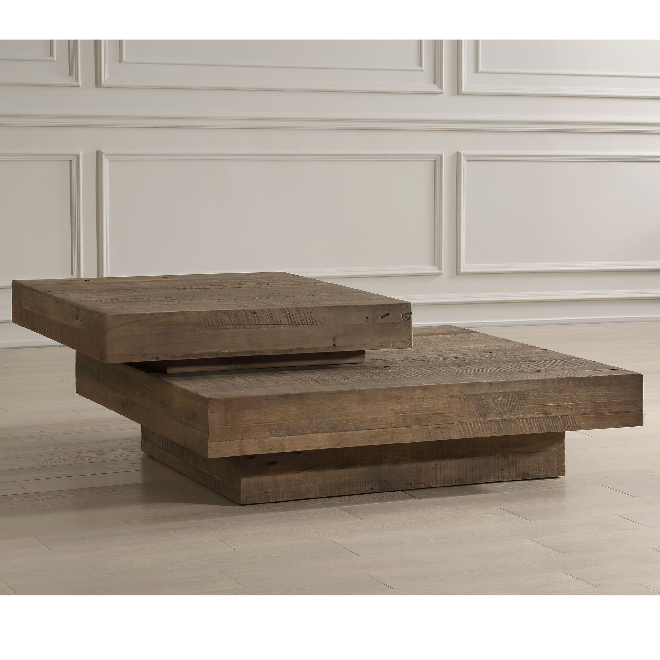 Rustic Planes Modern Coffee Table, Furniture by Uttermost, 57" width x 19.5" height x 47.25" depth View 10