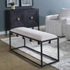 Paradox Iron & Fabric Bench, Benche by Uttermost, 47" width x 20.75" height x 16" depth thumbnail 2