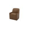 Maisie Rolling Dining Chair Tan Leather, by Moe's Home, 26" width x 32.25" height x 26.5" depth thumbnail 2