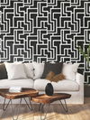 Graphic Polyomino Black & White Wallpaper thumbnail 2