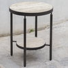 Dauntless Travertine Side Table, Side & End Table by Uttermost, 19" width x 24" height x 19" depth thumbnail 2