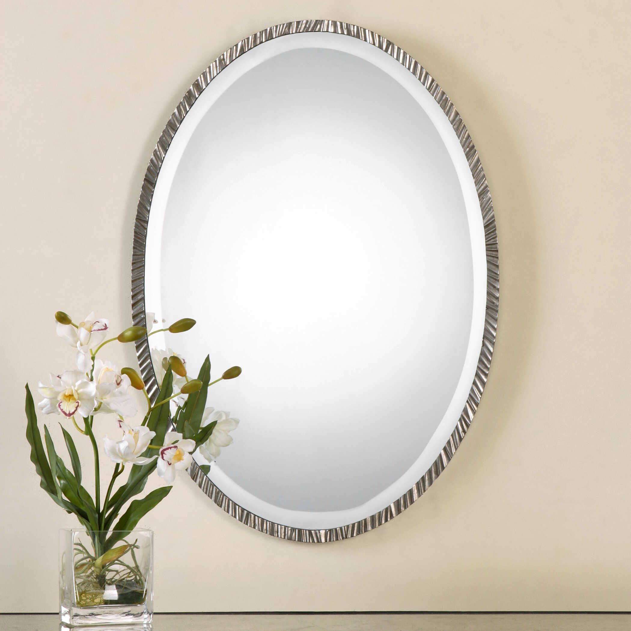Annadel Oval Wall Mirror, by Uttermost, 20" width x 28" height x 1" depth View 4