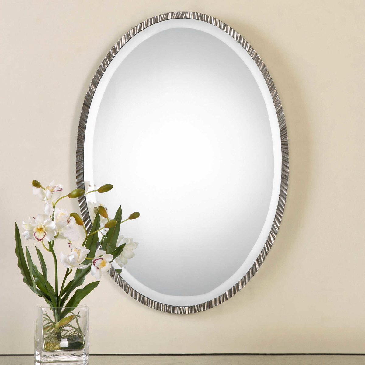 Annadel Oval Wall Mirror, by Uttermost, 20" width x 28" height x 1" depth View 4