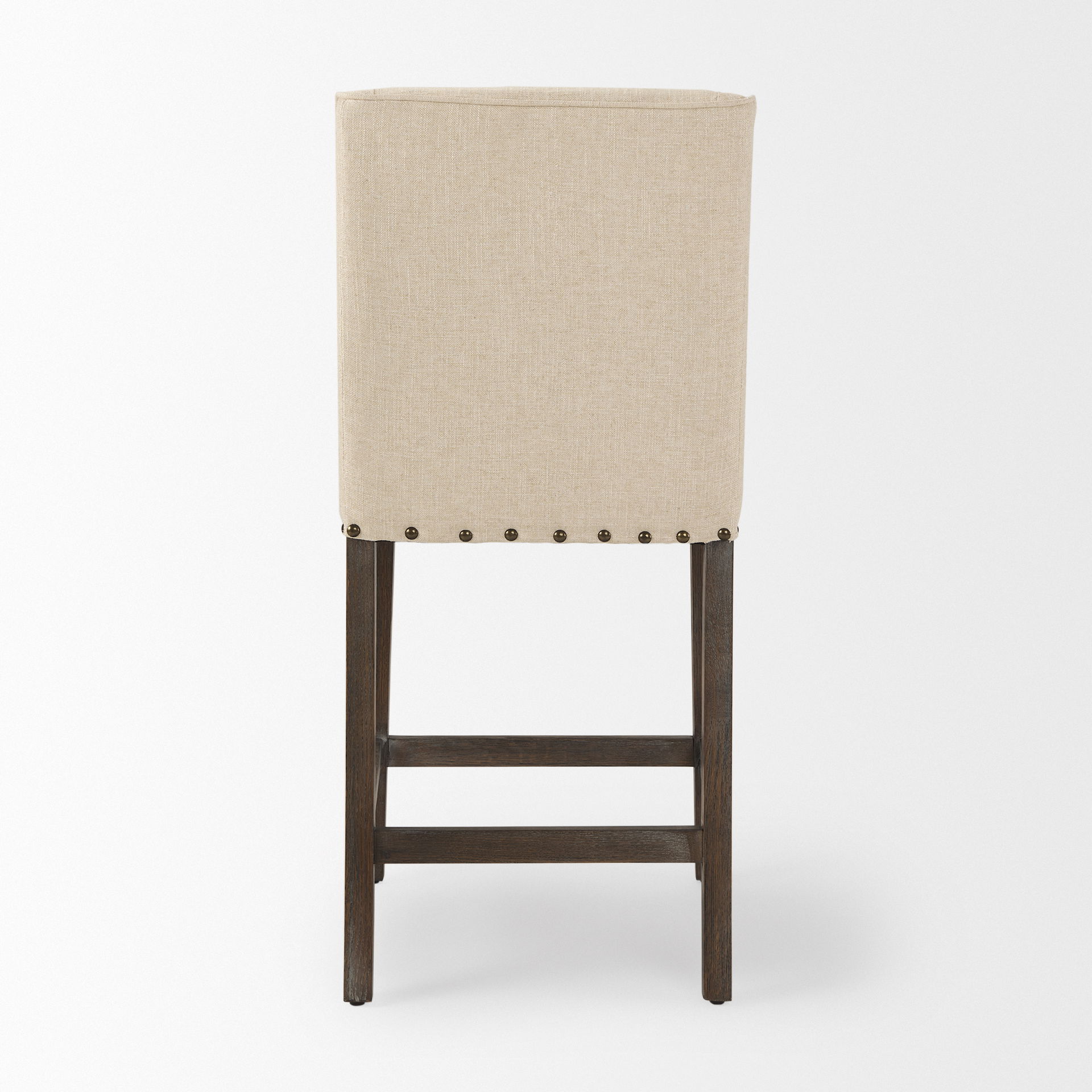 Kensington Cream Fabric Seat Brown Wood Frame Counter Stool, Counter & Bar Stool by Mercana, 20.5" length x 23.5" width x 43" height View 5