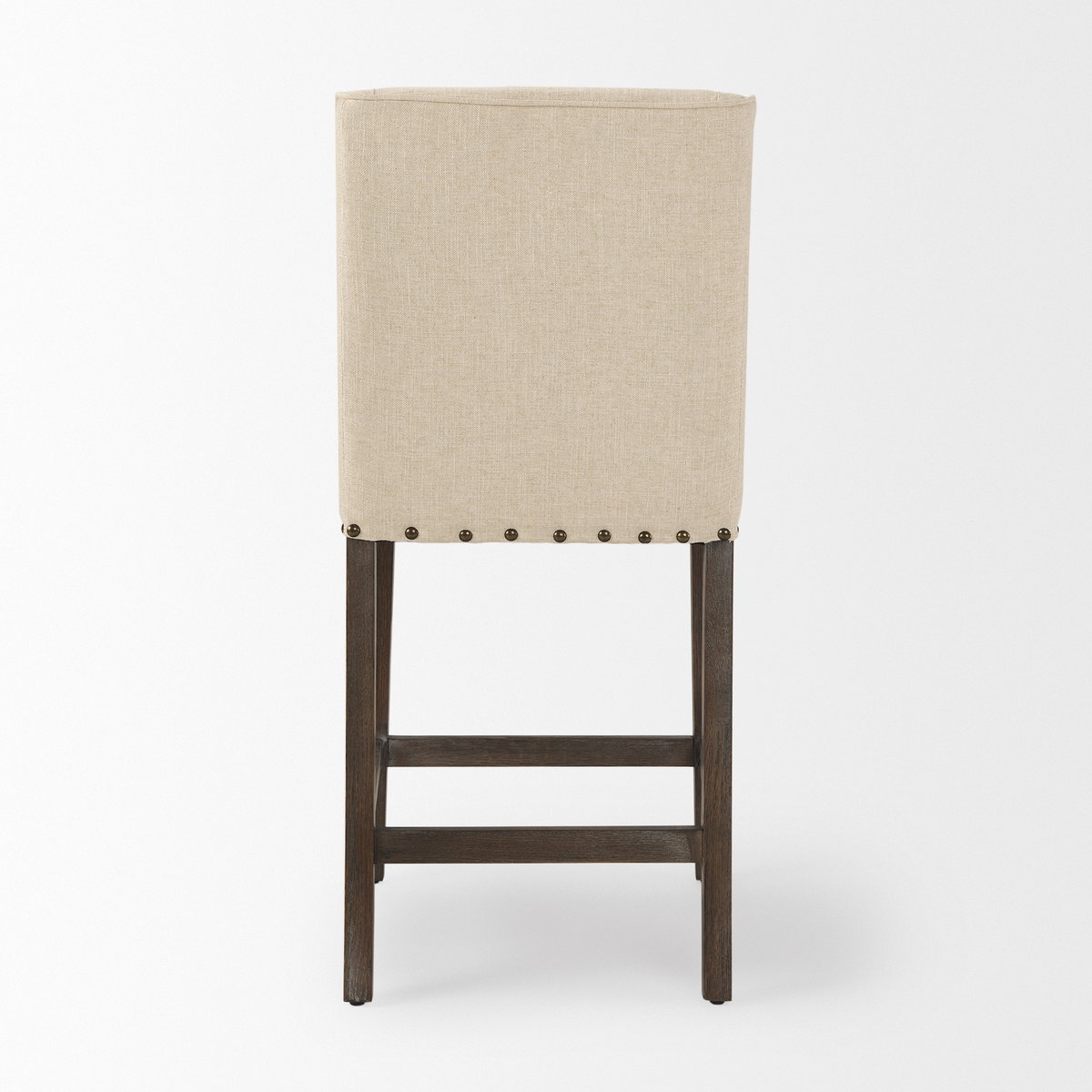 Kensington Cream Fabric Seat Brown Wood Frame Counter Stool, Counter & Bar Stool by Mercana, 20.5" length x 23.5" width x 43" height View 5