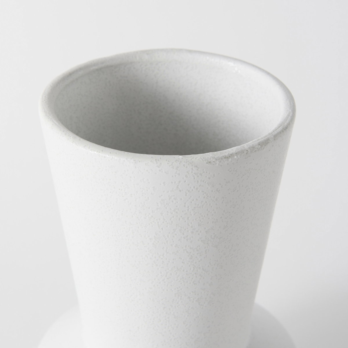 Laforge 9.4H Small White Ceramic Vase, by Mercana, 5.51" length x 5.51" width x 9.45" height View 5