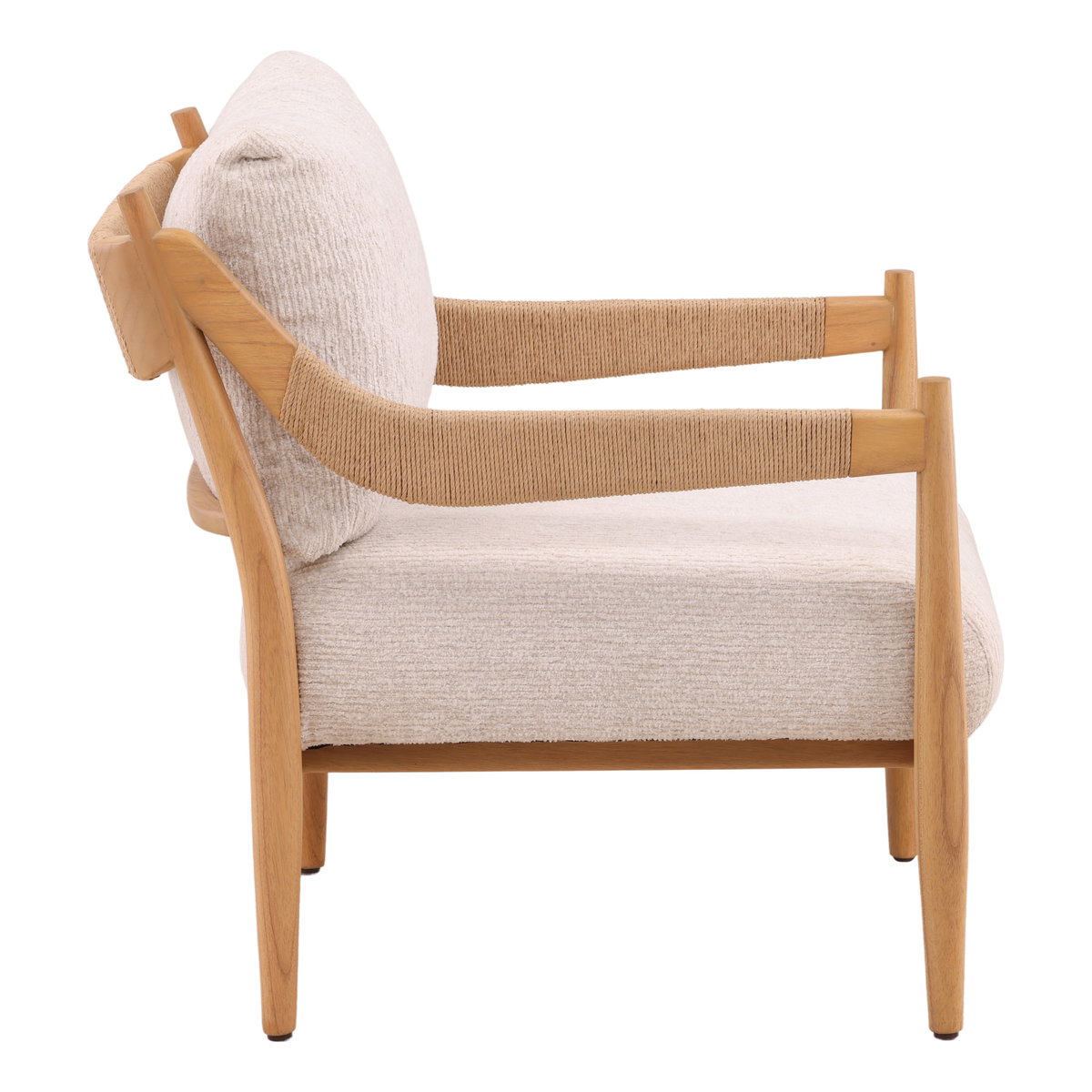 Rehan Occasional Chair Cream, Accent Chair by Dovetail, 27.87" width x 32.7" height x 33.5" depth View 3