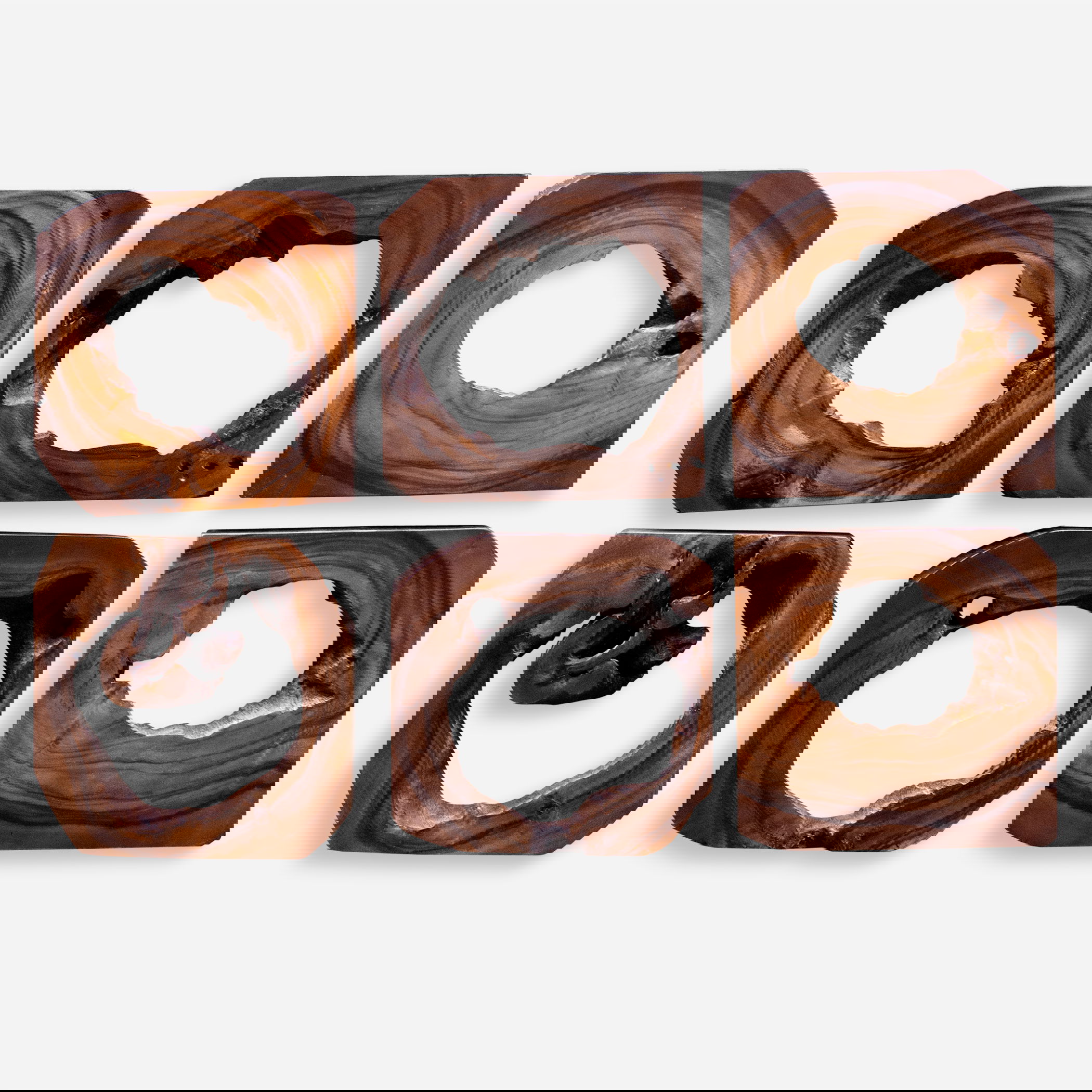 Adlai Wood Wall Art Set/6, Sculptural Wall Art by Uttermost, 12" width x 12" height x 1.5" depth View 1