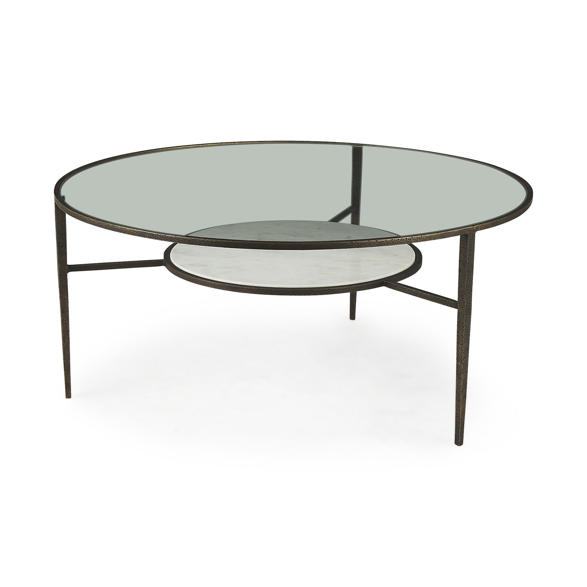 Felicity  Marble Top with Iron Frame Coffee Table, by Mercana, 36" length x 36" width x 16" height View 1