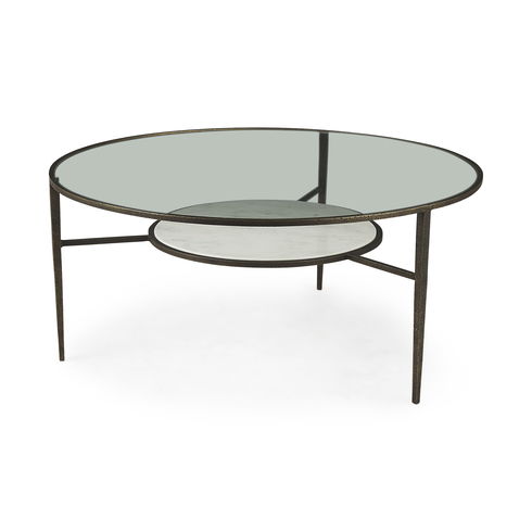 Felicity  Marble Top with Iron Frame Coffee Table