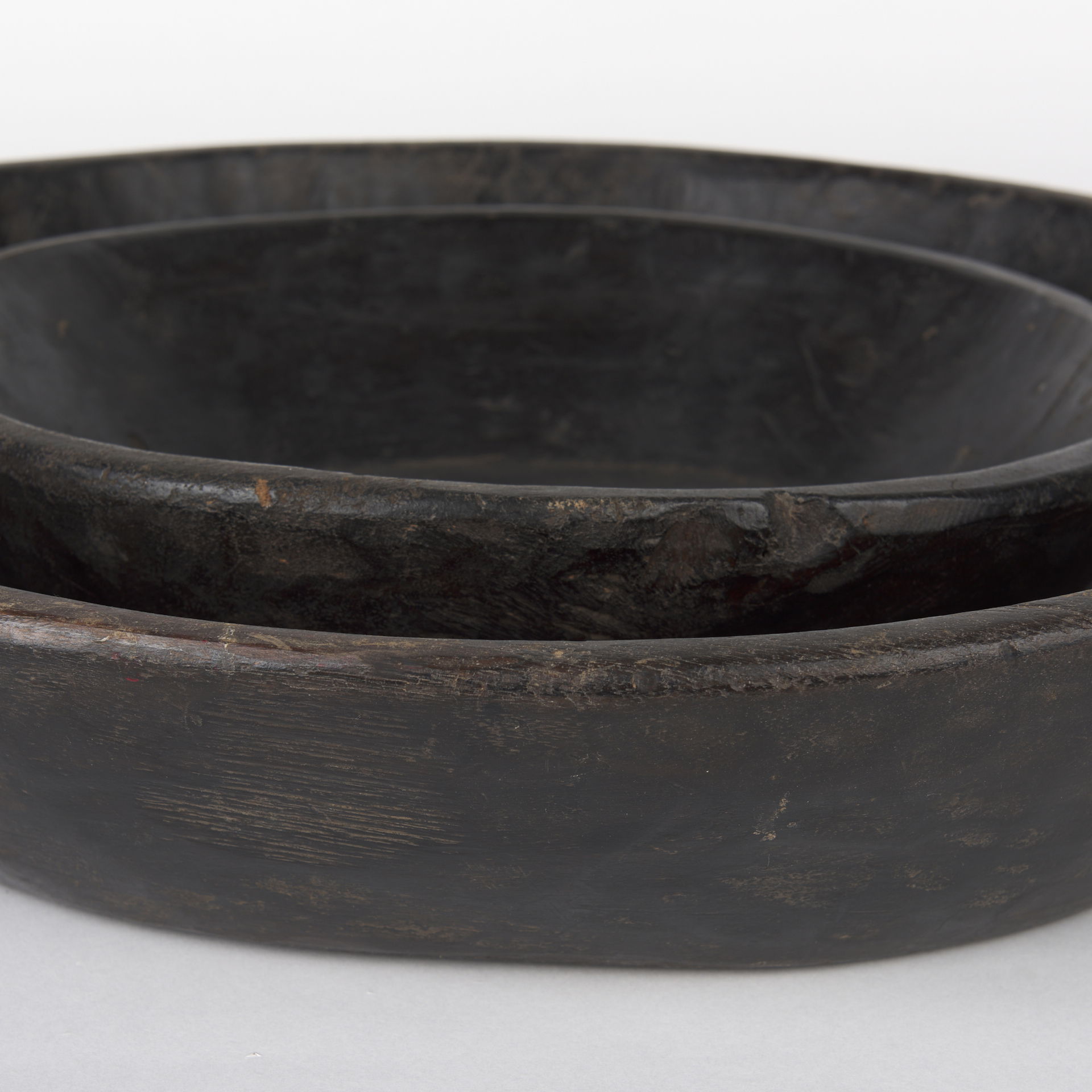 Nikita Set of 2 Large Black-Brown Reclaimed Wood Bowls, Decorative Bowl by Mercana, 17.25" length x 18.25" width x 4.5" height View 5