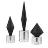 Alize Black Sculptures Set/3, Figurines & Statue by Uttermost, 3.5" width x 14" height x 3.5" depth thumbnail 1