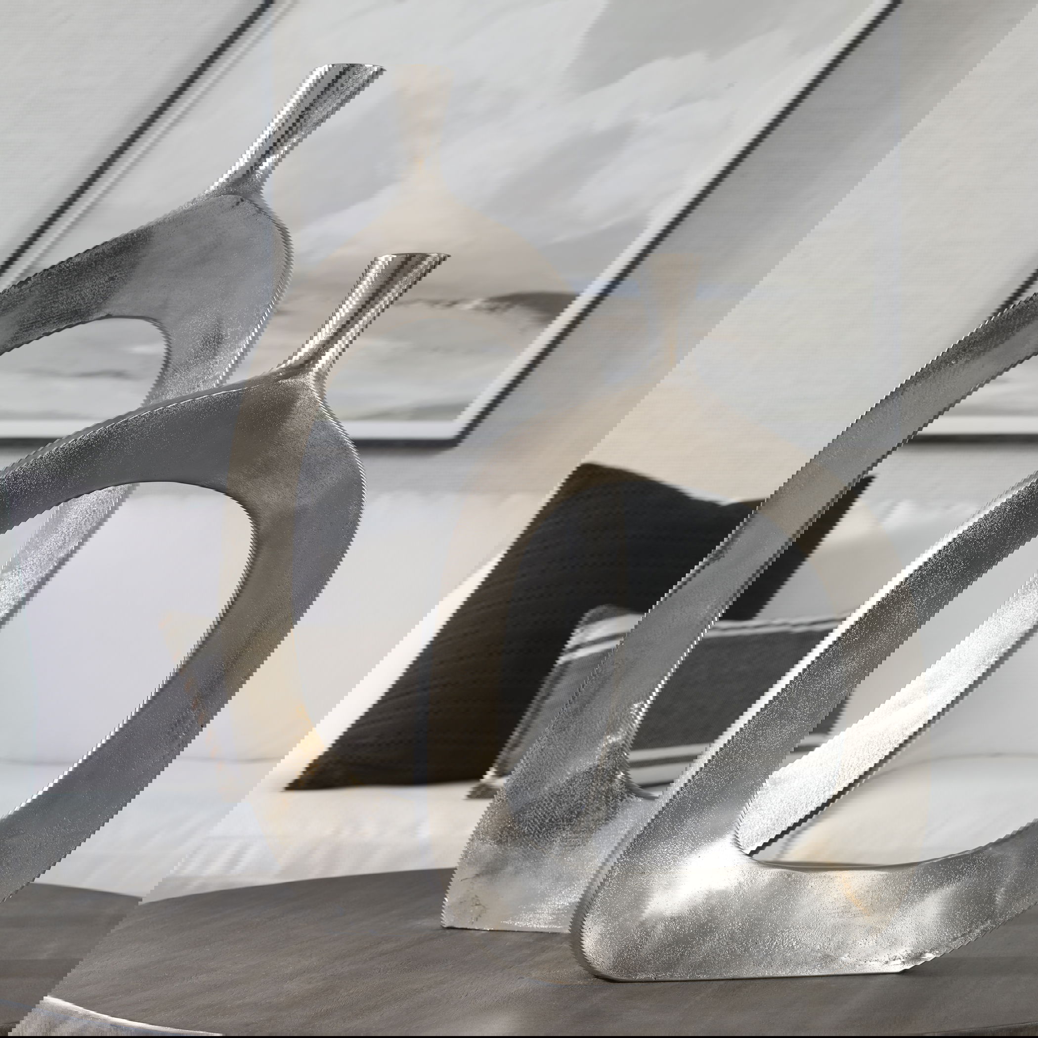 Cierra Aluminum Vases Set/2, Decorative by Uttermost, 14" width x 30" height x 4" depth View 4