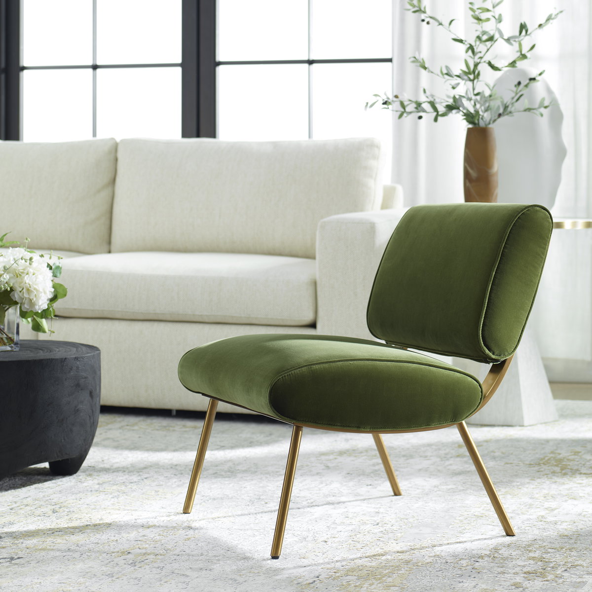 Knoll Mid-Century Accent Chair, by Uttermost, 23.5" width x 29.5" height x 28.2" depth View 2