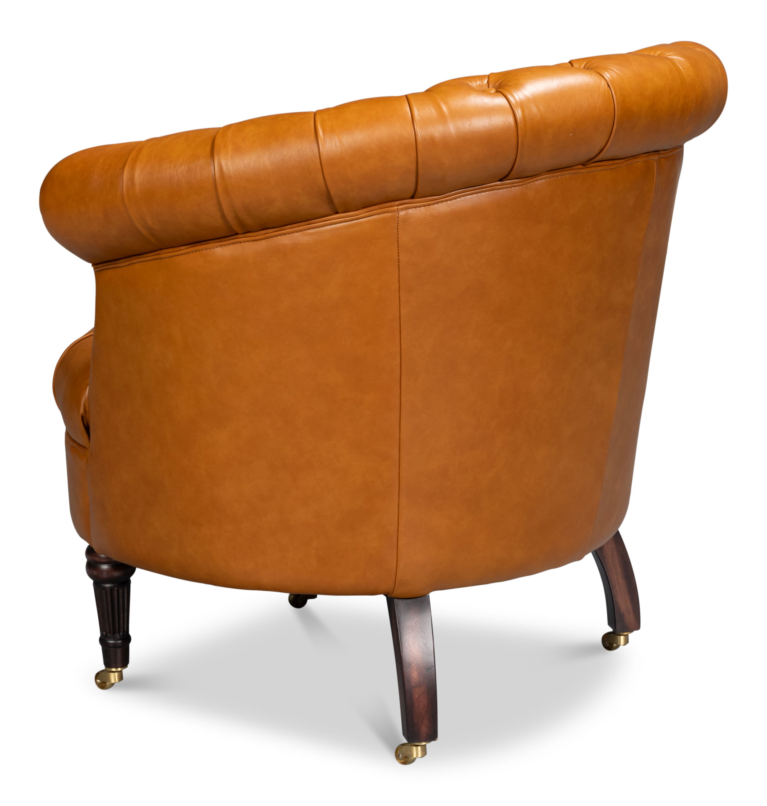 Bastian Armchair, Tan Brown Leather, Seating by Sarreid, 33" length x 33" width x 31" height View 11