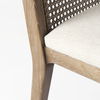 Clara Light Brown Wood with Cream Fabric Seat and Cane Back Armless Dining Chair thumbnail 9