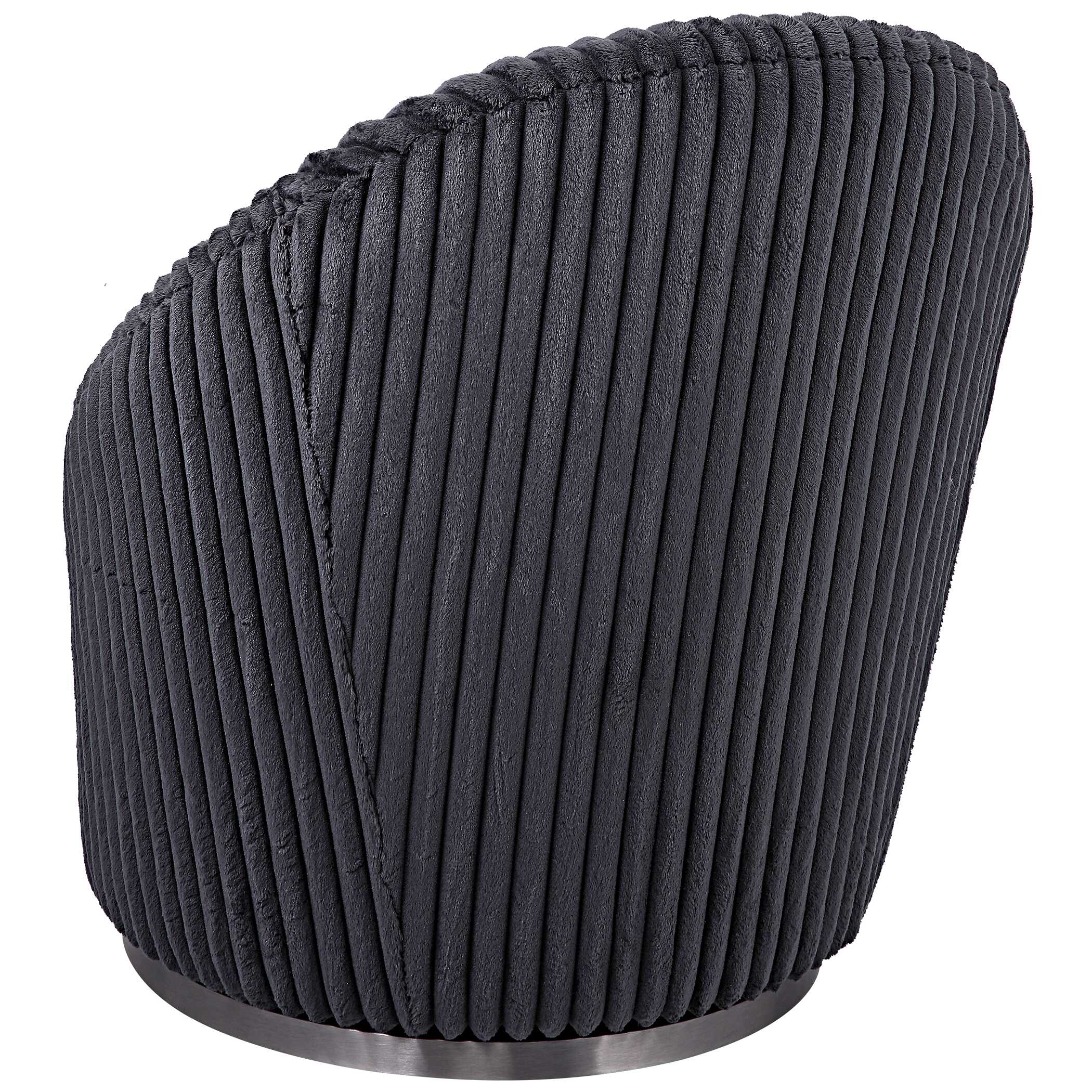 Crue Gray Fabric Swivel Chair, Furniture by Uttermost, 29.2" width x 32" height x 31" depth View 7