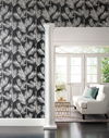King Palm Silhouette Blue Wallpaper, by York Wall, 33' length x 1'8.5" width x 0.02" depth thumbnail 2