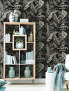 Tropical Toss Black Wallpaper, by York Wall, 27' length x 2'3" width x 0.02" depth thumbnail 2