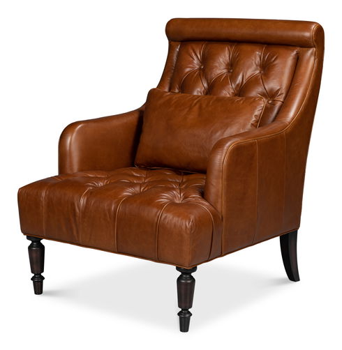 Benton Distilled Leather Chair Brown