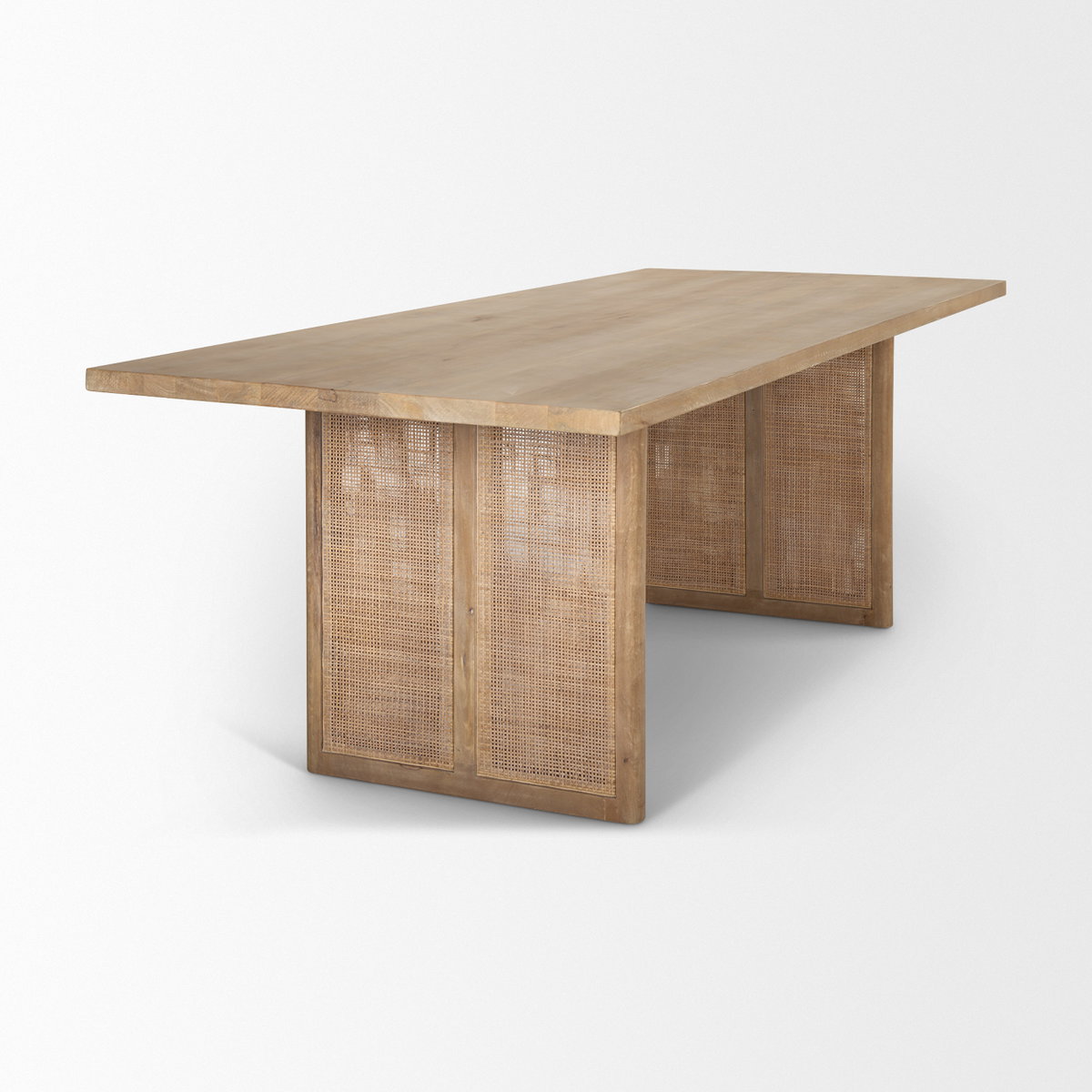 Grier 84'L x 38'W Dining Table | Modern | Light Brown Wood & Light Brown Wood Cane | Seats 8, by Mercana, 84" length x 38" width x 30" height View 5