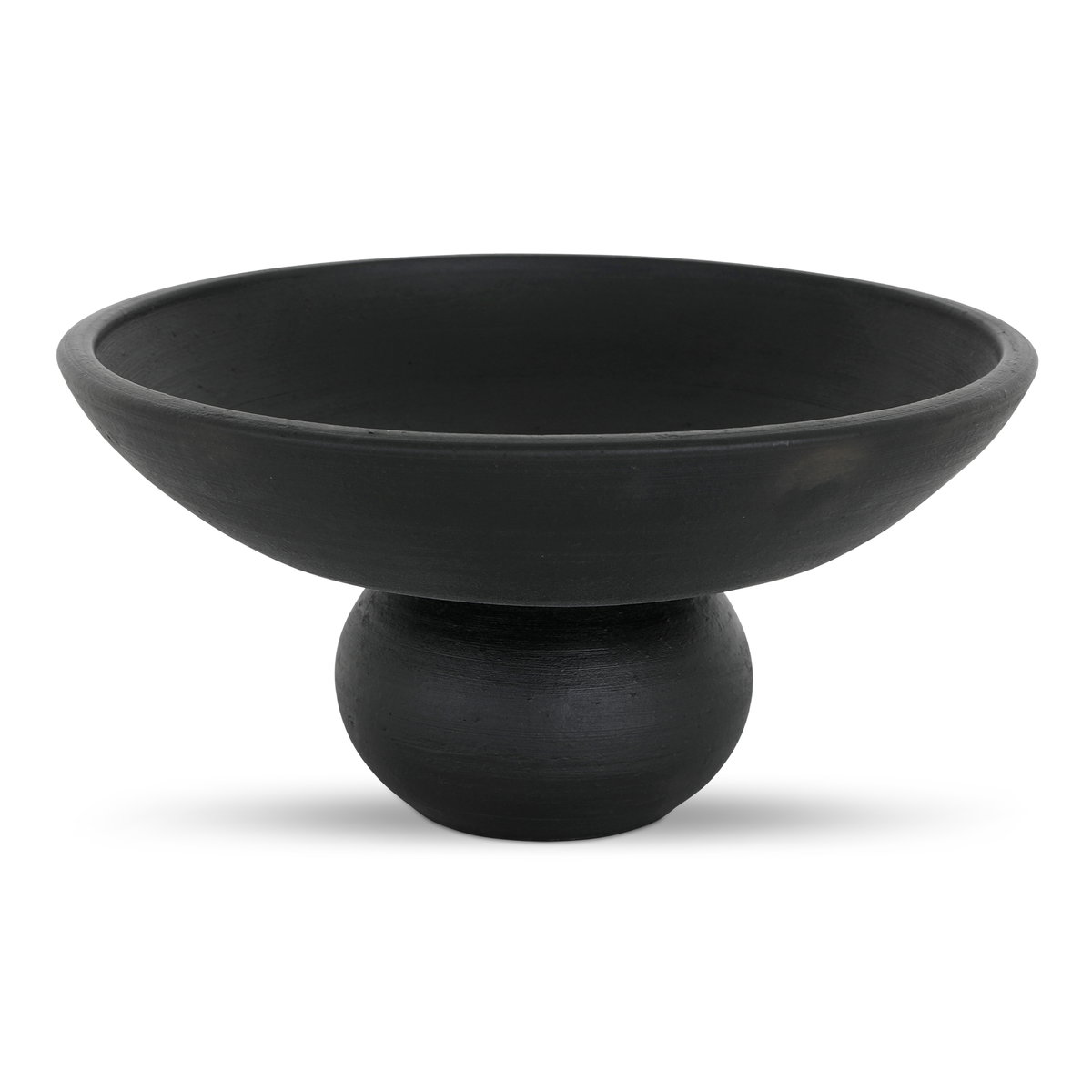 Asha Decorative Bowl Black Terracotta, by Moe's Home, 13" width x 6.5" height x 13" depth View 1
