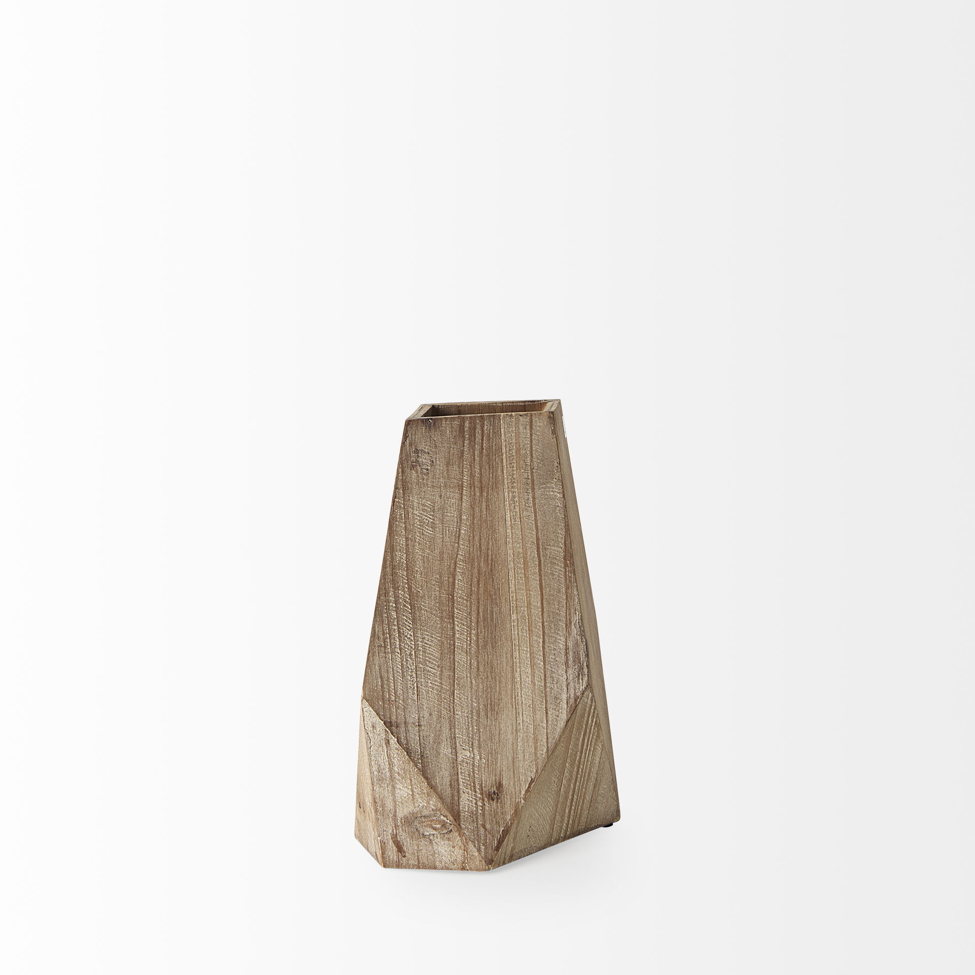 Allen III Tall Natural Wooden Base Oval Vase, by Mercana, 10.63" length x 6.3" width x 11.3" height View 5