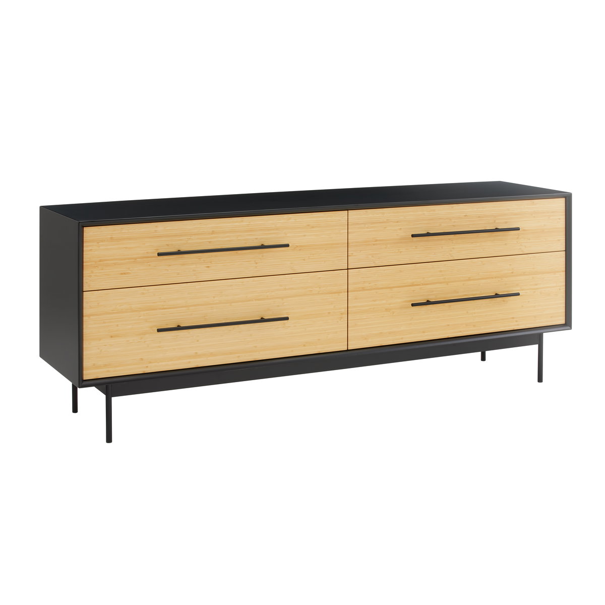 Santa Cruz 4 Drawer Double Dresser, Wheat, by Greenington, 18" length x 73.5" width x 28" height View 1