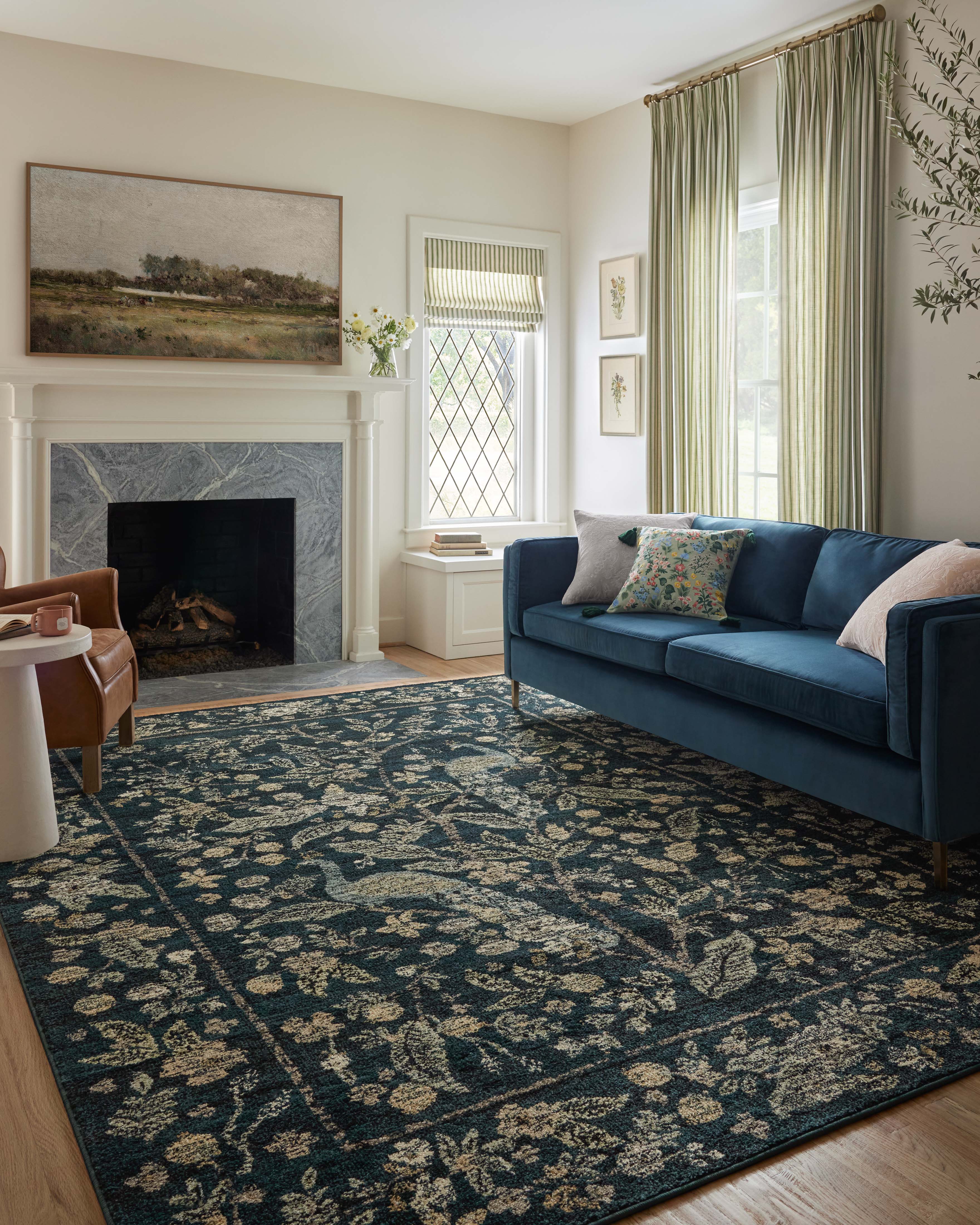 Rifle Paper Co. x Loloi Laurel Rug, 6'6" length x 9'2" width View 2