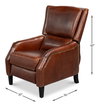 Ashford Leather Recliner, by Sarreid, 3'2" length x 2'6" width x 3'4" height thumbnail 13