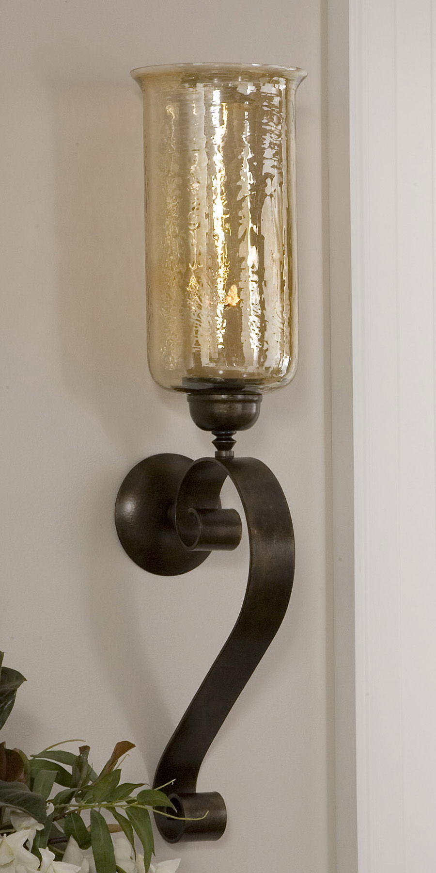 Joselyn Bronze Candle Wall Sconce large image 