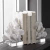 Charbel White Bookends Set/2, by Uttermost, 5.75" width x 9" height x 7.62" depth thumbnail 2