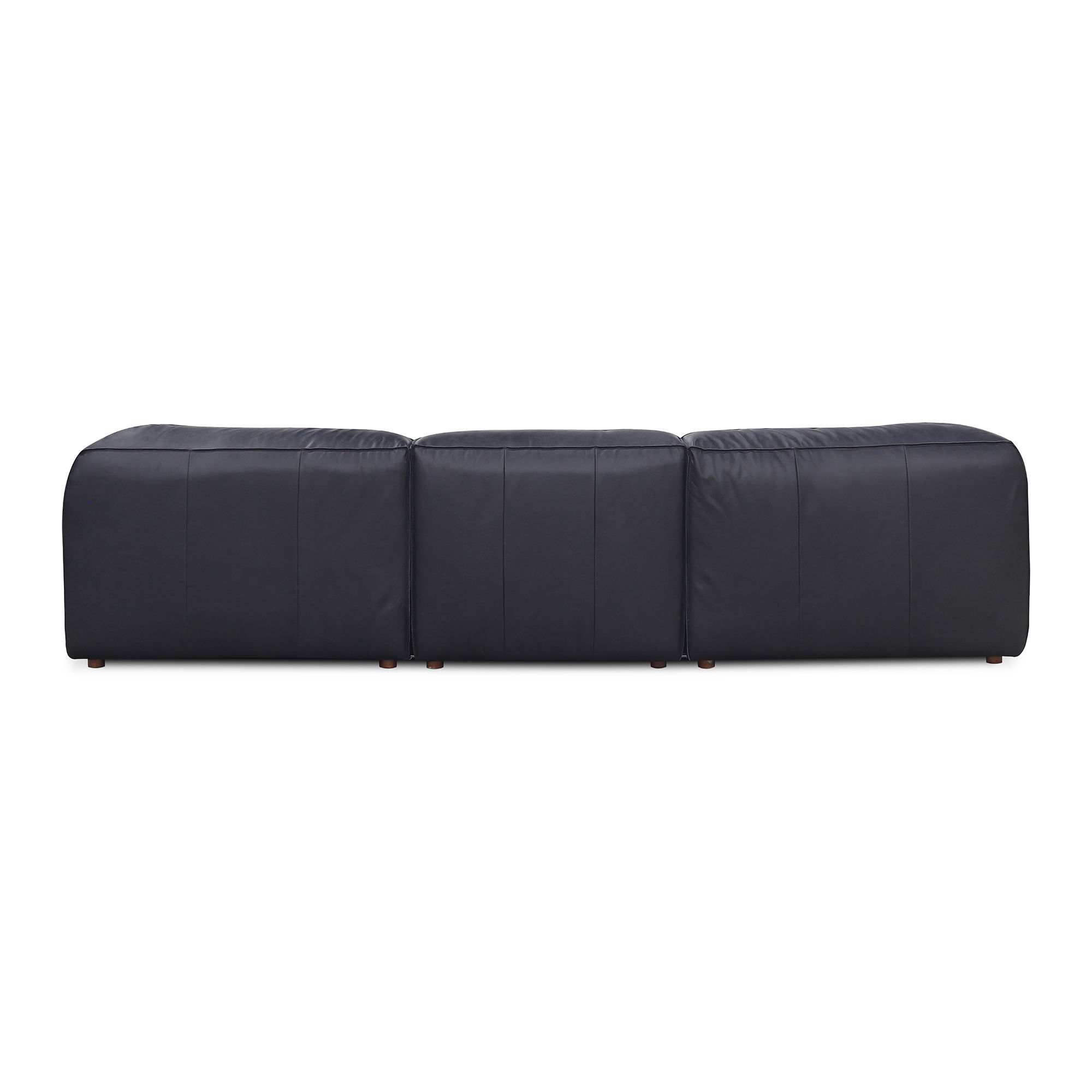 Form Classic L-shaped Modular Sectional Vantage Black Leather, Sectional Sofa by Moe's Home, 112" width x 26" height x 112" depth View 4
