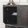 Lennon  Dark Brown Fir Veneer 4 Door Demilune Cabinet thumbnail 2