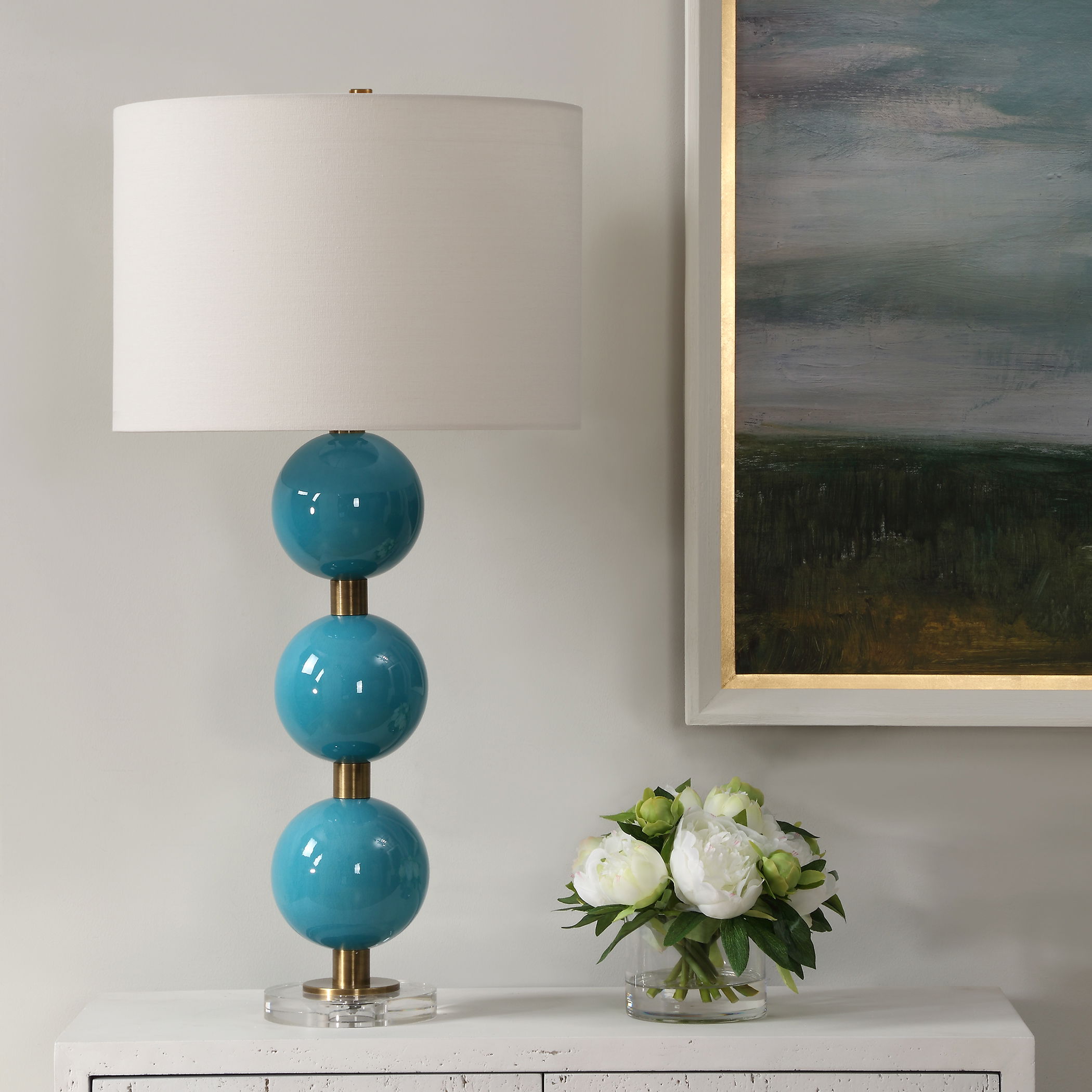 Palawan Blue Glaze Table Lamp large image 