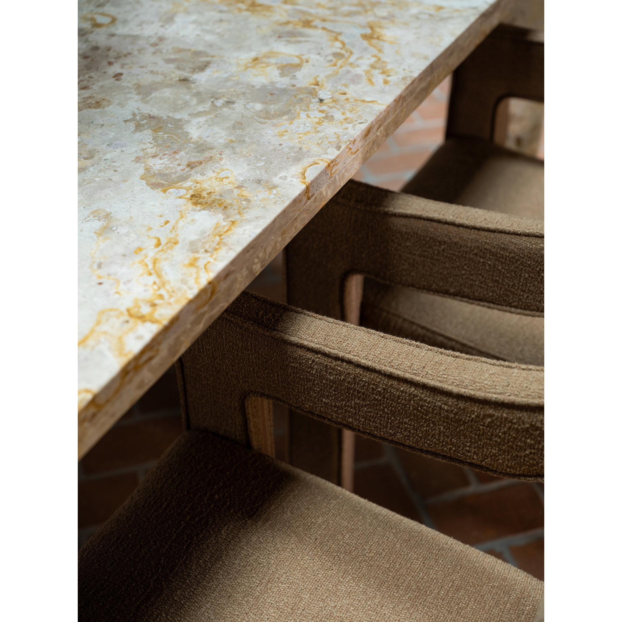 Segment Dining Table Panther Stone Beige, by Moe's Home, 72" width x 30" height x 39" depth View 8