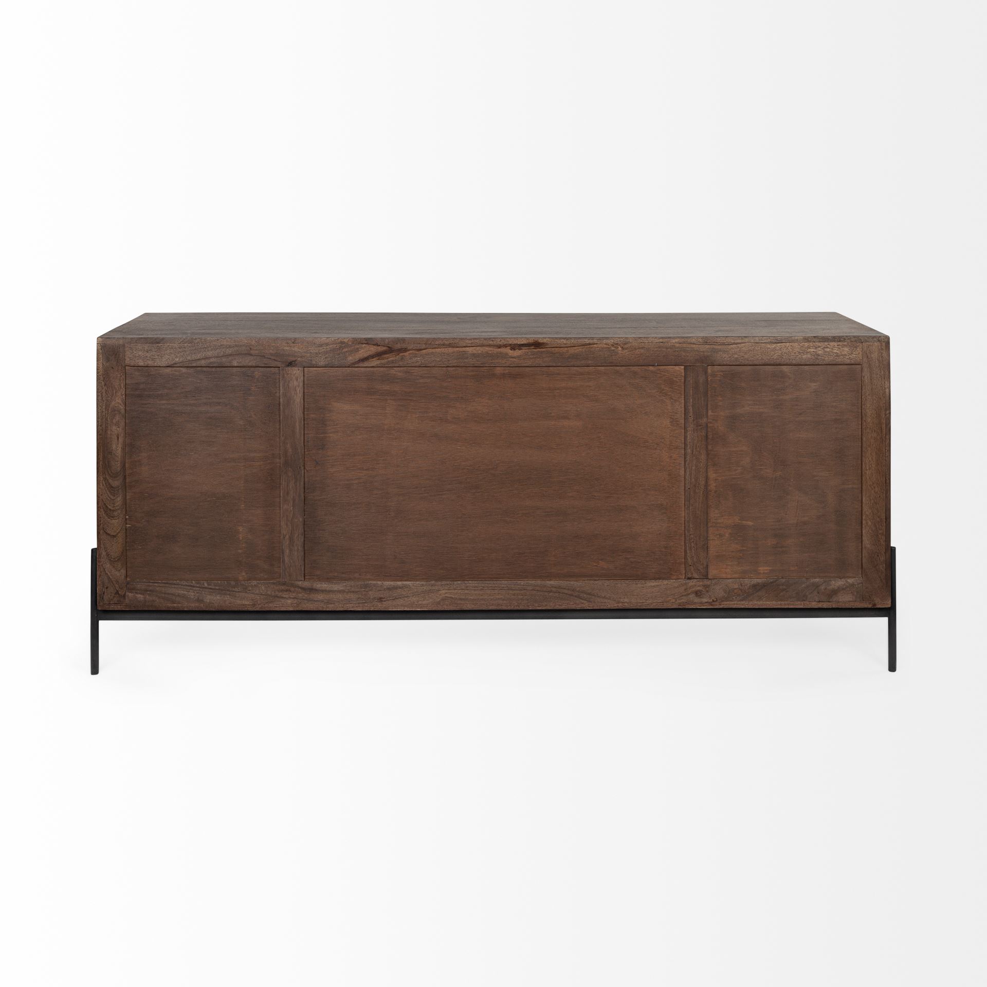 Glenn VI 71.5x18 Dark Brown Wood Frame with Black Iron Accent, 6 Drawer, 2 Door Cabinet Sideboard, Sideboards & Buffet by Mercana, 71.5" length x 18" width x 30" height View 7