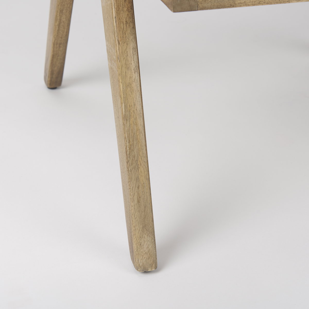 Donna Cane Back Dining Arm Chair | Light Beige Linen with Mango Wood, Dining Chair by Mercana, 21.65" length x 21.65" width x 29.52" height View 13