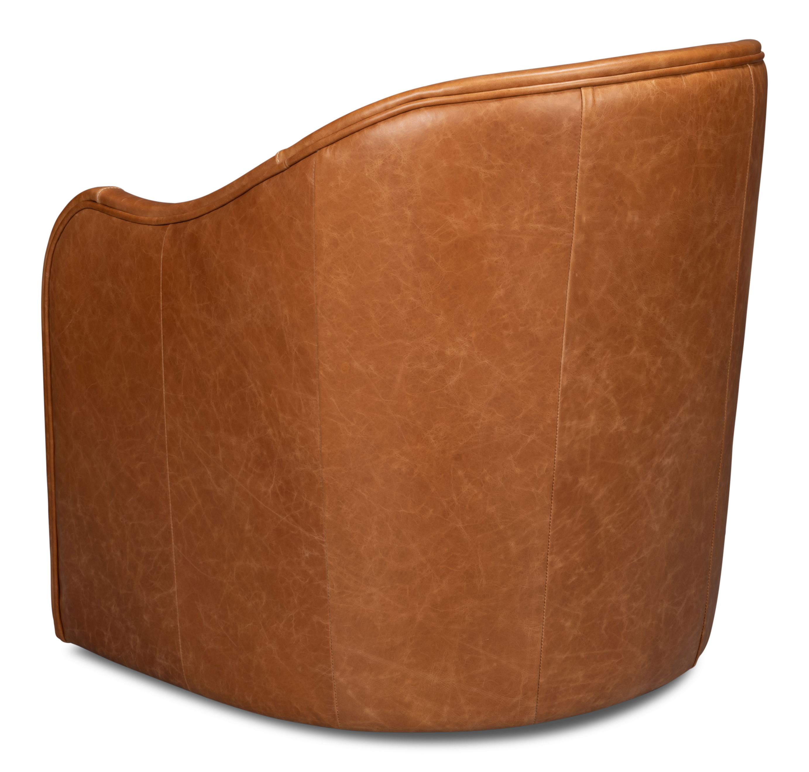 Braxton Leather Swivel Chair, Brown large image 