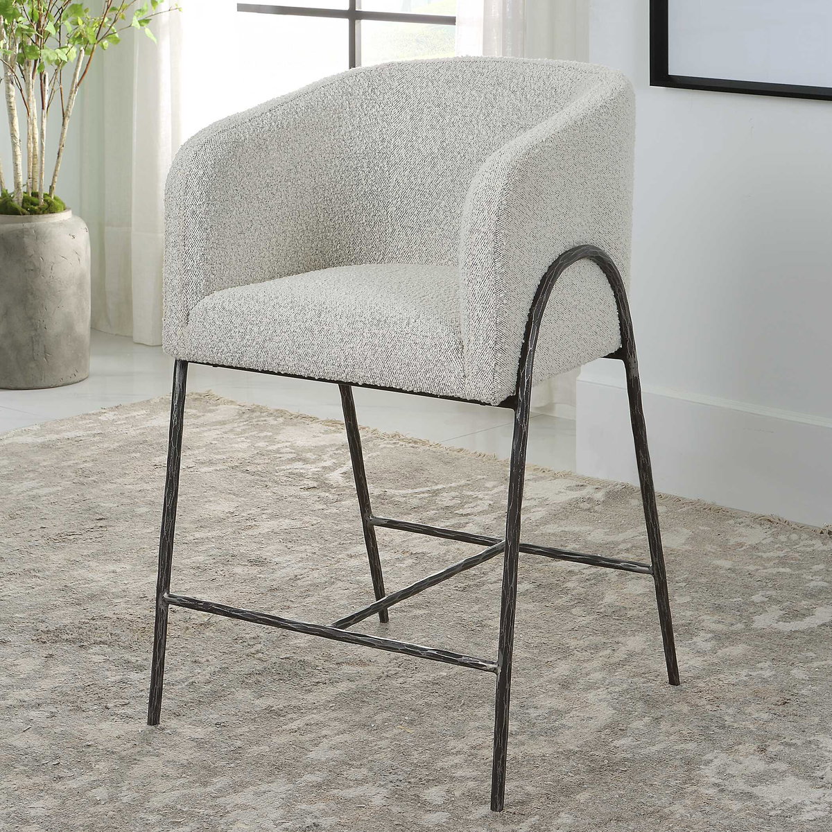 Jacobsen Gray 27' Counter Stool, Counter & Bar Stool by Uttermost, 23" width x 38.5" height x 23" depth View 9