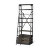 Brodie VII 32L x 22W x 94H Brown Wood Gun-Metal Bracing Four Shelf Shelving Unit thumbnail 0