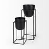 Bumble (Set of 2) 12L x 12W x 32H Black Plant Stands, Planter by Mercana, 11.81" length x 11.81" width x 31.89" height thumbnail 6
